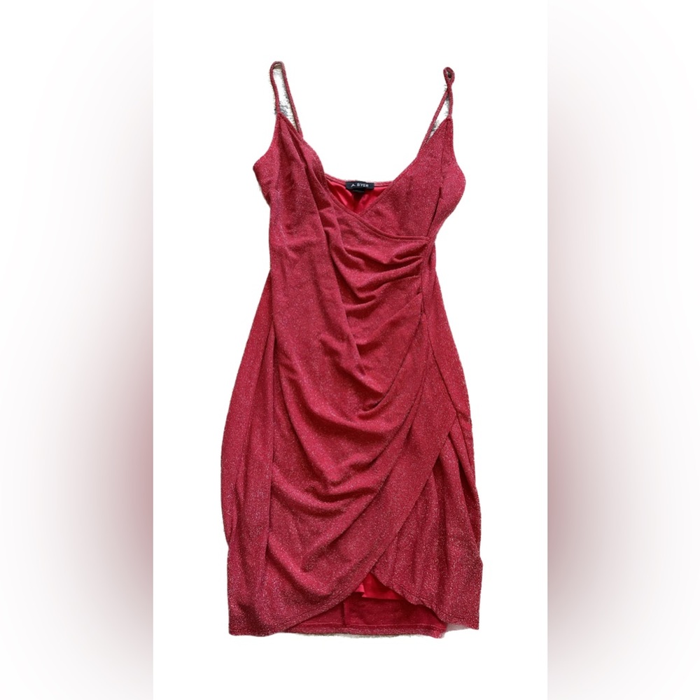 Sparkly Red Body Con Going Out Semi Formal Dress Womens Size L